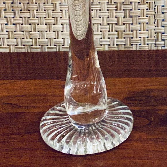 🌟HP🌟VTG 1970-80s Cobalt & Clear Blown Glass Candlesticks - Picture 6 of 10